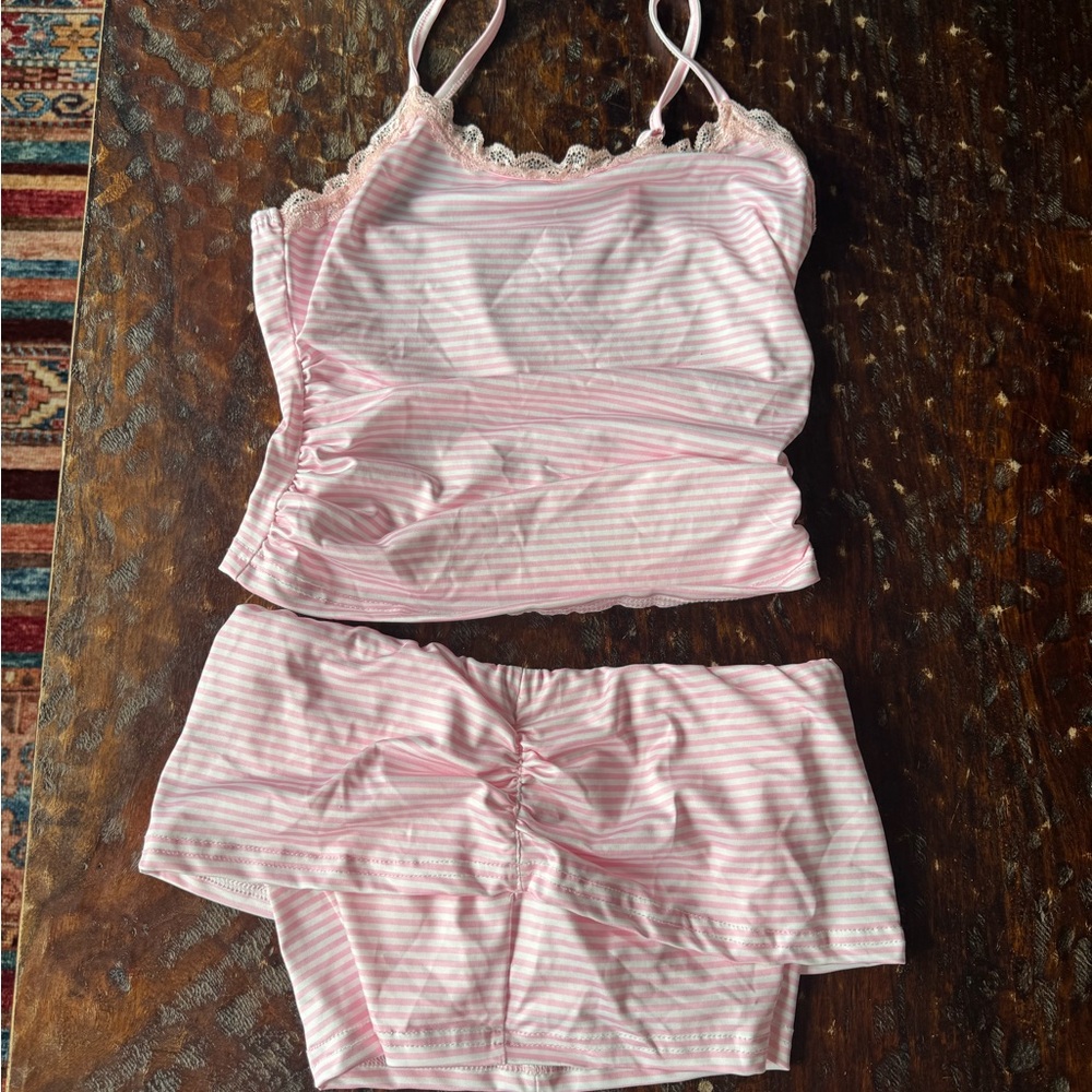 Pink Striped Women's Intimate Set